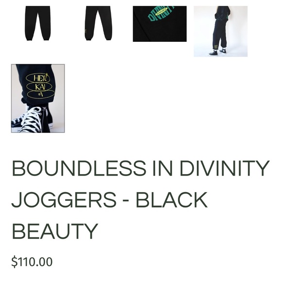 Her Kai & I - BOUNDLESS IN DIVINITY JOGGERS - BLACK BEAUTY ($110 new) - Picture 5 of 9